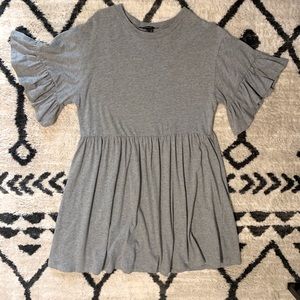 Forever 21 Cotton Ruffle Sleeve Dress